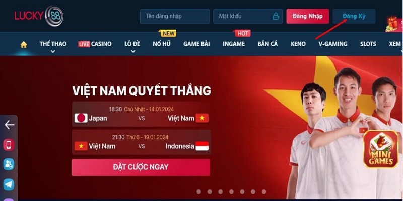 Đăng ký Lucky88 ngay trên web chính thức